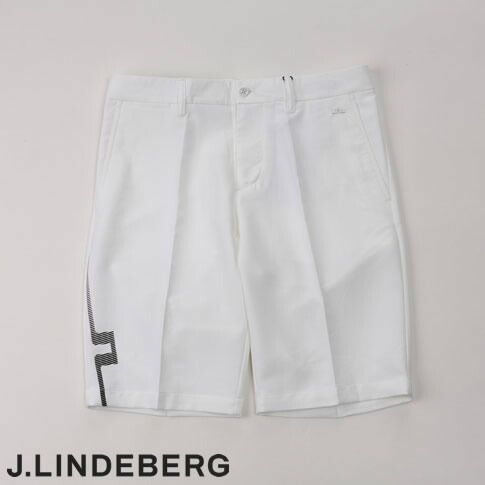 【送料無料！】J.LINDEBERG GOLF（ジェイリンドバーグ ゴルフ）右サイド JLブリッジプリント ショートパンツ 速乾＆通気＆軽量 Heath Shorts White ホワイトショーツ071-73442-004