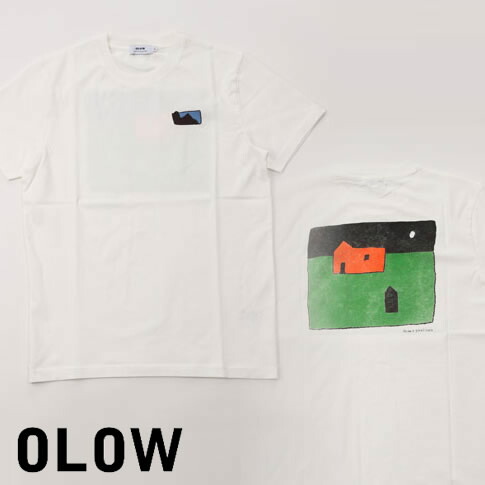 OLOW/オロウ 絵書きひな型 刺しゅう＆刷り上げるプルオーバー オーガニックコットン レギュラー相応う T-shirt Swedish House ecru 象牙色 ol512003-01