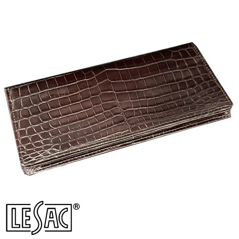 【送料無料／メイドインジャパン】LESAC（レザック）ナイルクロコダイル１枚仕立て 純札束入れ チョコ 8118-choco｜ＡＭＡＬＦＩ