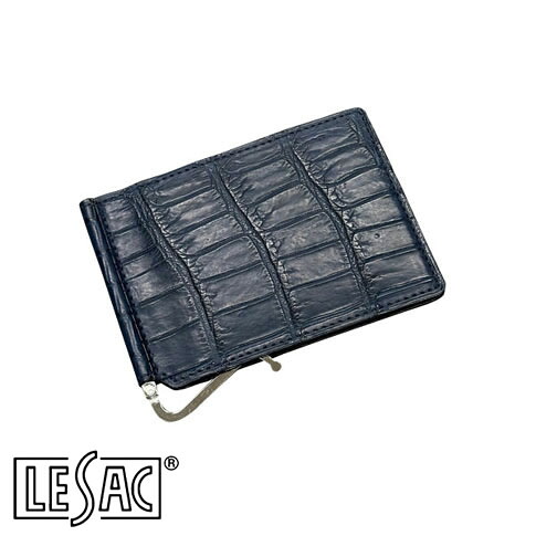 【送料無料／メイドインジャパン】LESAC（レザック）クロコダイル マネークリップ(札ばさみ) メンズ財布 ワニ革 マット ディープブルー 8178-deepblue｜ＡＭＡＬＦＩ 28,116円