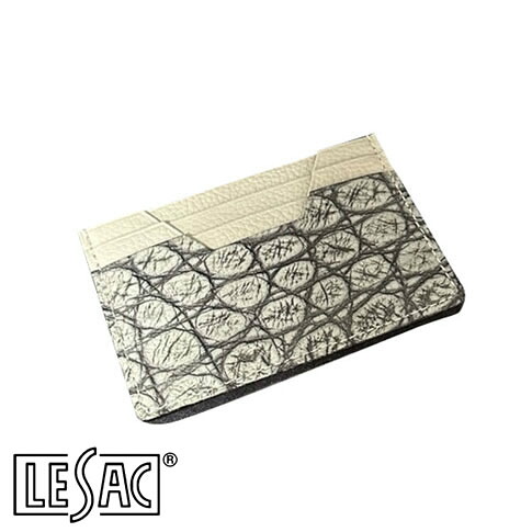 【送料無料/メイドインジャパン】LESAC(レザック)イタリアンカーフ/クロコダイル カード入れ 8183-VINTAGE&IVORY/ヴィンテージ&アイボリー 8183-vintageivory|AMALFI