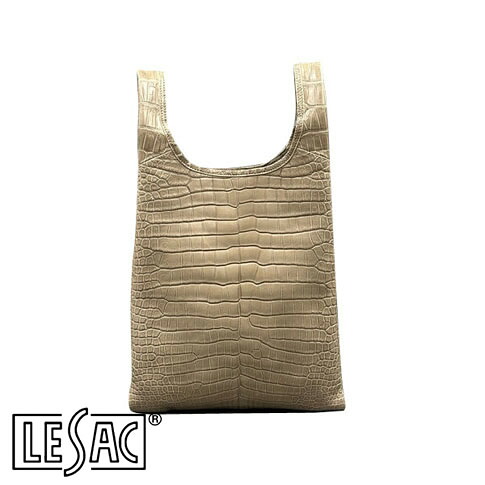 【貨物輸送無料／メイドインジャパン】LESAC（レ背嚢）スモールクロコダイル 最御前上等革クロコダイル『ポロサスx2枚当て嵌める』 トートバッグ COLOGY-S - BEIGE/ベージュ cology-s-beige