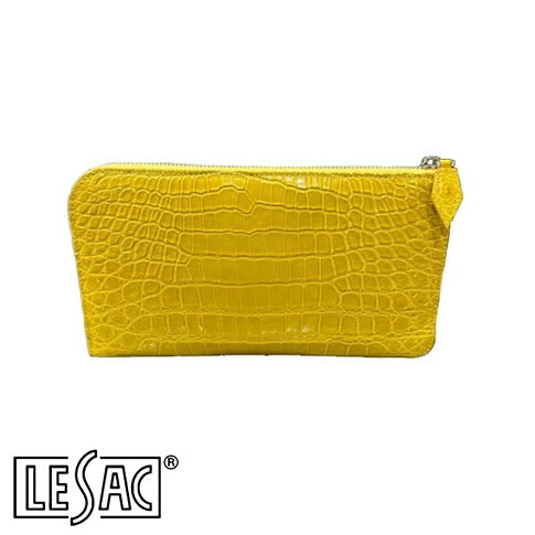 【貨物輸送無料／メイドインジャパン】LESAC（レ背嚢）クロコダイル トートバッグ ヌバック仕上 メンズ レディース 本革 黄味がかった 黄色 LUCCA luce-yellow