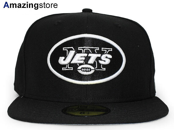 NEW ERA NEW YORK JETS 【NFL TEAM-BASIC/BLACK-WHITE】 ニューエラ ニューヨーク ジェッツ 59FIFTY フィッテッド キャップ FITTED CAP ブラック ホワイト BLK WHT [帽子 cap メンズ レディース 17_2_3FIT 17_2RE]｜Amazingstore