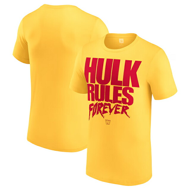 ハルク ホーガンモデル 海外取寄 WWE AUTHENTIC Tシャツ HULK RULES FOREVER T-SHIRT YELLOW HULK HORGAN RAW SMACKDOWN プロレス