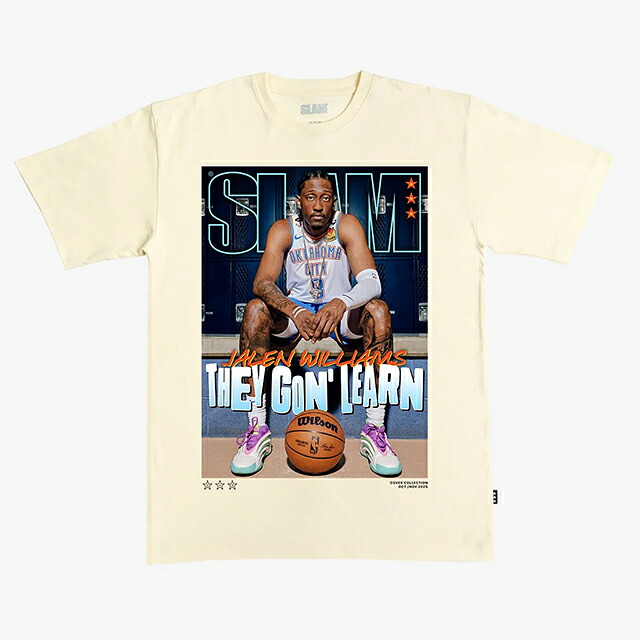 ジェイレン ウィリアムズモデル スラム オクラホマシティ サンダー Tシャツ海外取寄 2025 SLAM COVER T-SHIRT CREAM OKLAHOMA CITY tHUNDER JALEN WILLIAMS クリーム｜Amazingstore