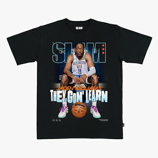 ジェイレン ウィリアムズモデル スラム オクラホマシティ サンダー Tシャツ海外取寄 2025 SLAM COVER T-SHIRT BLACK OKLAHOMA CITY THUNDER JALEN WILLIAMS ブラック|Amazingstore