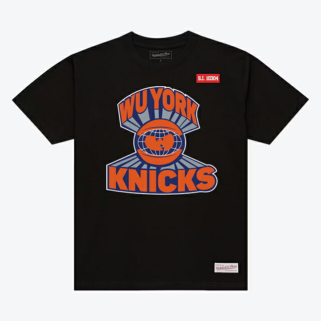 海外取寄 ニューヨーク ニックス × ウータンクラン × ミッチェルアンドネス Tシャツ NEW YORK KNICKS WU-TANG CLAN MITCHELL&NESS WU YORK T-SHIRT BLACK|Amazingstore