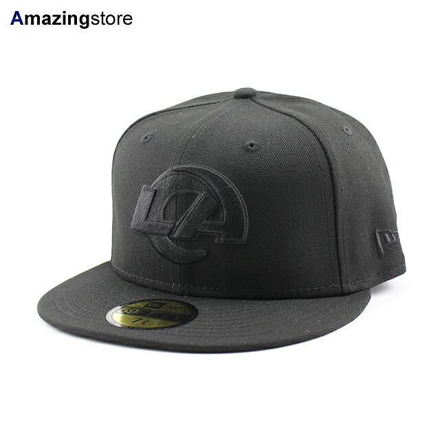 ニューエラ キャップ 59FIFTY ロサンゼルス ラムズ NFL TEAM BASIC FITTED CAP BLACKOUT NEW ERA LOS ANGELES RAMS / 帽子 メンズ レディース ブラックアウト 5950