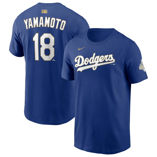 2026 ゴールドコレクション 山本由伸モデル NIKE Tシャツ ロサンゼルス ドジャース 2026 MLB GOLD COLLECTION PLAYER NAME&NUMBER T-SHIRT ROYAL BLUE ナイキ LOS ANGELES DODGERS YOSHINOBU YAMAMOTO|Amazingstore
