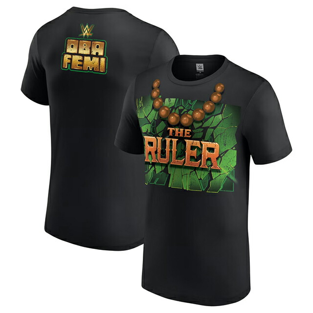 オバ フェミモデル 外国で取寄 WWE AUTHENTIC プルオーバー THE RULER T-SHIRT BLACK OBA FEMI 置き目 平手打ち落ちこむ RAW SMACKDOWN プロフェッショナルレスリング かぶり笠 メンズ レディース 男女兼用 TEE 紅茶プルオーバー 黒いこと