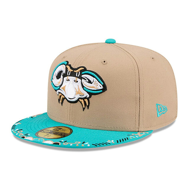 ニューエラ キャップ 59FIFTY チェサピーク ベイソックス MiLB FITTED CAP TAN TEAL NEW ERA CHESAPEAKE BAYSOX｜Amazingstore