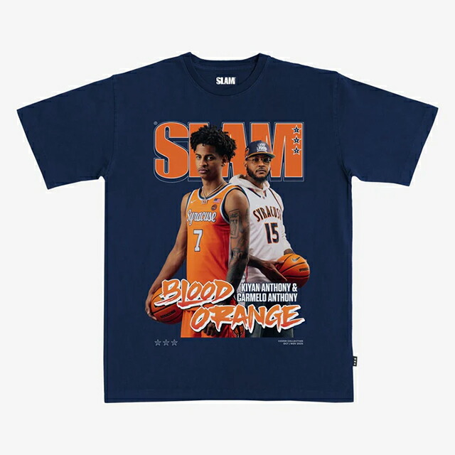 カーメロ+キヤン アンソニーモデル スラム シラキュース オレンジ Tシャツ海外取寄 2025 SLAM COVER T-SHIRT NAVY SYRACUSE ORANGE CARMELO KYAN ANTHONY ネイビー|Amazingstore