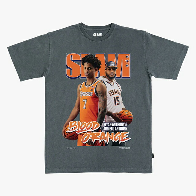 カーメロ+キヤン アンソニーモデル スラム シラキュース オレンジ Tシャツ海外取寄 2025 SLAM COVER T-SHIRT CHARCOAL SYRACUSE ORANGE CARMELO KYAN ANTHONY チャコール|Amazingstore