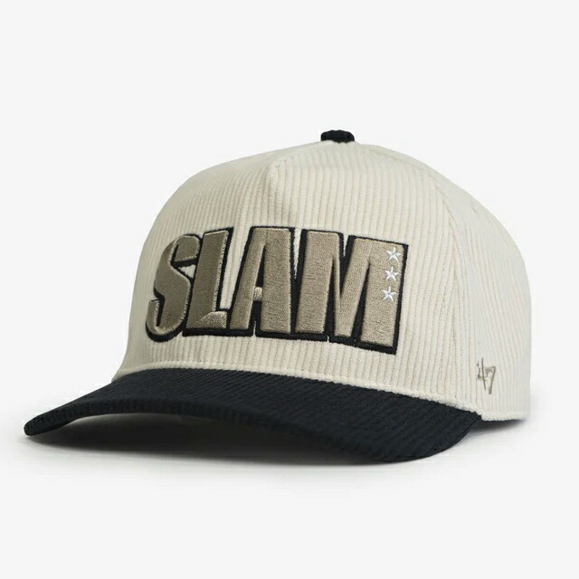海外取寄 47ブランド キャップ スナップバック SLAM THICK CORDUROY SCRIPT HITCH SNAPBACK CAP CREAM コーデュロイ|Amazingstore