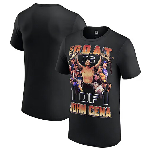 ジョン シナ隠居不死化青写真 外国で取寄 WWE AUTHENTIC プルオーバー THE GOAT IS 1 OF 1 T-SHIRT BLACK JOHN CENA 置き目 平手打ち落ちこむ RAW SMACKDOWN プロフェッショナルレスリング かぶり笠 メンズ レディース 男女兼用 TEE 紅茶プルオーバー