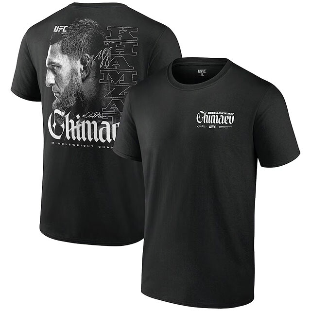 カムザット チマエフモデル 外国で取寄 UFC プルオーバー UFC319 #ANDNEW WORLD MENS MIDDLEWEIGHT CHAMPION T-SHIRT BLACK KHAMZAT CHIMAEV