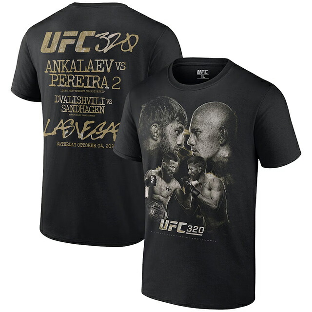 海外取寄 UFC320 Tシャツ マゴメド アンカラエフvsアレックス ペレイラモデル MAIN EVENT T-SHIRT BLACK MAGOMED ANKALAEV ALEX PEREIRA