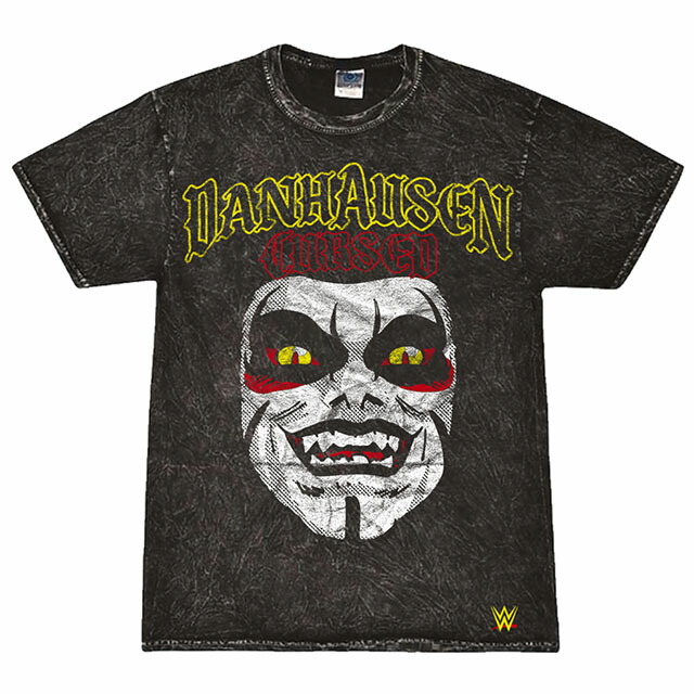 ダンハウゼンモデル 外国で取寄 WWE AUTHENTIC プルオーバー CURSED! MINERAL WASH T-SHIRT BLACK DANHAUSEN レッスルマニア WRESTLEMANIA RAW SMACKDOWN プロフェッショナルレスリング 置き目 TEE