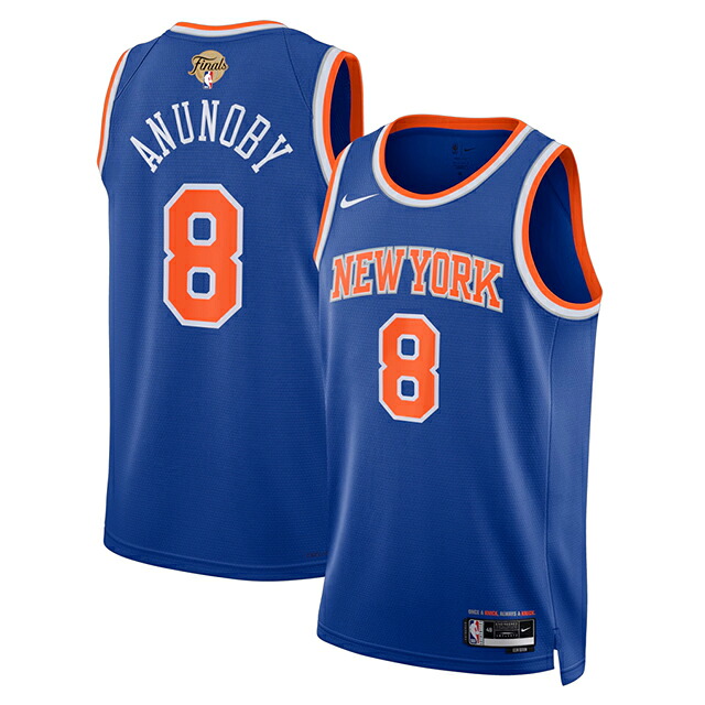OG アヌノビーモデル 外国で取寄 ナイキ レプリカユニフォーム ニューヨーク州 ニックス 2026 NBA FINALS PATCH SWINGMAN JERSEY ICON EDITION BLUE NEW YORK KNICKS OG ANUNOBY