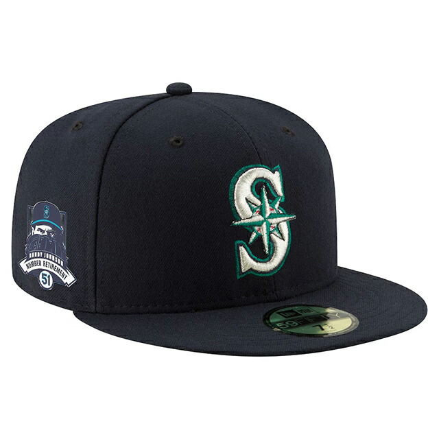 ランディ ジョンソン果てしが無い欠番祝するひな形 ニュー内鰓 旗がしら 外国で取寄 59FIFTY シアトル マリナーズ MLB NUMBER RETIREMENT SIDE PATCH FITTED CAP NAVY NEW ERA SEATTLE MARINERS RANDY JOHNSON 鳥打ち帽