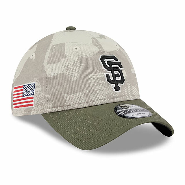 ニューエラ キャップ 9TWENTY サンフランシスコ ジャイアンツ 2025 MLB ARMED FORCES STARS N STRIPES ADJUSTABLE CAP LT BEIGE OLIVE NEW ERA SAN FRANCISCO GIANTS 帽子 メンズ レディース 男女兼用 LOW PROFILE 迷彩 CAMO カモ ロープロファイル 26_6RE_0608｜Amazingstore