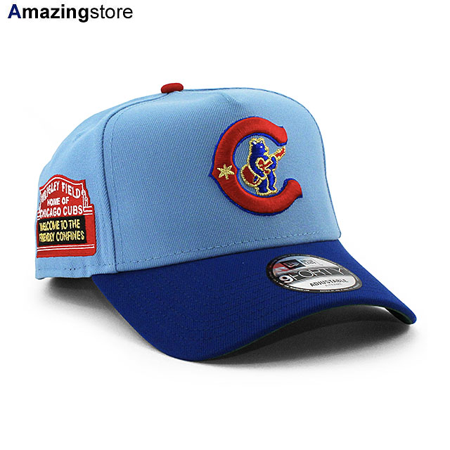 EU限定 ニューエラ キャップ 9FORTY スナップバック シカゴ カブス MLB WRIGLEY FIELD SLOGAN KELLY GREEN BOTTOM A-FRAME SNAPBACK CAP CREAM LIGHT BLUE NEW ERA CHICAGO CUBS 帽子 メンズ レディース サイドパッチ SIDE PATCH AF エーフレーム ブルー EU940AF 26_3RE_0306