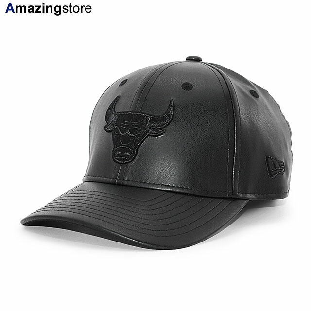 ニューエラ 9FORTY M-CROWN スナップバック シカゴ ブルズ NBA PU LEATHER SNAPBACK CAP BLACKOUT NEW ERA CHICAGO BULLS レザー 940MC 帽子 メンズ レディース 男女兼用 ブラック /BLK 26_2