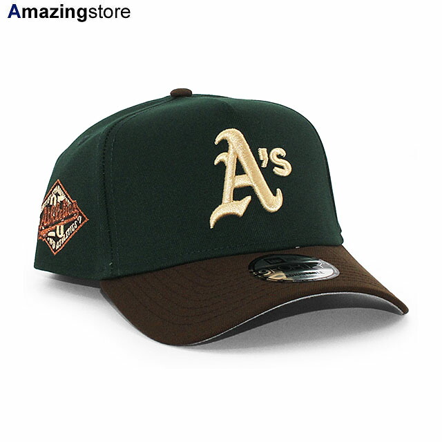 EU限定 ニューエラ キャップ 9FORTY スナップバック オークランド アスレチックス MLB 25TH ANNIVERSARY GREY BOTTOM A-FRAME SNAPBACK CAP GREEN BROWN NEW ERA OAKLAND ATHLETICS 帽子 メンズ レディース サイドパッチ SIDE PATCH エーフレーム グリーン /GRN EU940AF 26_3