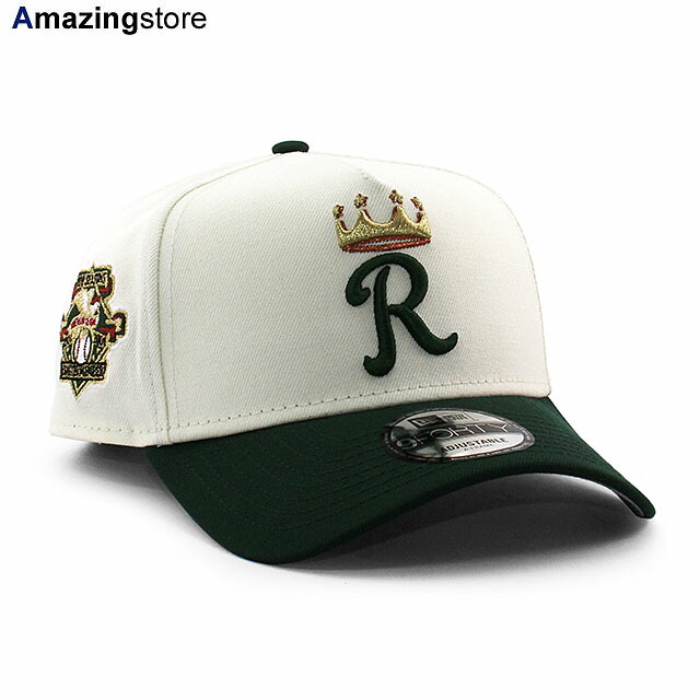EU限定 ニューエラ キャップ 9FORTY スナップバック カンザスシティ ロイヤルズ MLB AMERICAN LEAGUE 100TH ANNIVERSARY GREY BOTTOM A-FRAME SNAPBACK CAP CREAM GREEN NEW ERA KANSAS CITY ROYALS 帽子 メンズ レディース クリーム EU940AF サイドパッチ 26_3