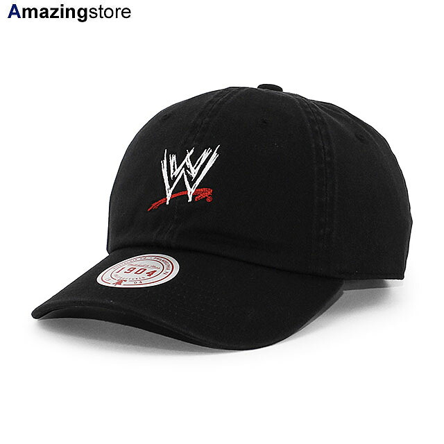 ミッチェル＆ネス WWE キャップ ストラップバック SCRATCH LOGO STRAPBACK CAP BLACK MITCHELL&NESS 帽子 メンズ レディース 男女兼用 SMACK DOWN スマックダウン RAW ロー LOW PROFILE ロープロファイル ブラック /BLK 26_7RE_0707｜Amazingstore