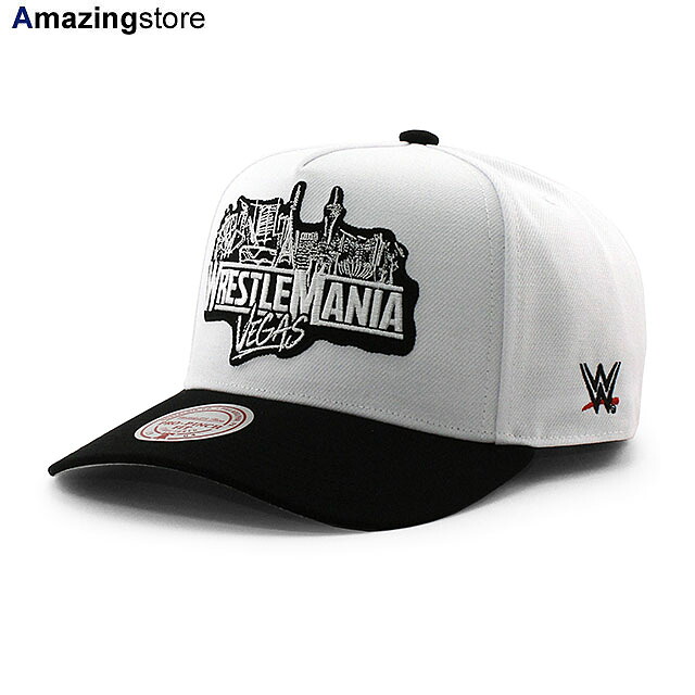 レッスルマニア42モデル ミッチェル&ネス WWE キャップ スナップバック WRESTLEMANIA 42 VEGAS PRO PINCH SNAPBACK CAP WHITE BLACK MITCHELL&NESS 帽子 メンズ レディース 男女兼用 SMACK DOWN スマックダウン RAW ロー ホワイト 26_4|Amazingstore