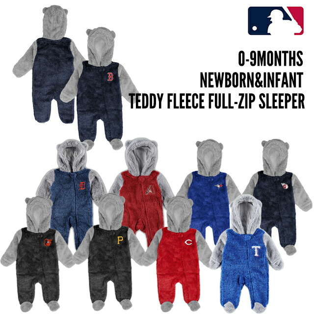【楽天市場】海外取寄【09ヶ月齢】テディフリース フルジップスリープウェア MLB NEWBORN&INFANT TEDDY FLEECE
