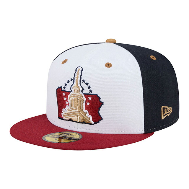ニュー内鰓 旗がしら 59FIFTY アルトゥーナ 曲線状の形 MiLB FITTED CAP WHITE NAVY BURGUNDY NEW ERA ALTOONA CURVE