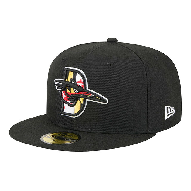 ニュー内鰓 旗がしら 59FIFTY デルマーバ ショアーバーズ MiLB FITTED CAP NIGTH BLACK NEW ERA DELMARVA SHOREBIRDS