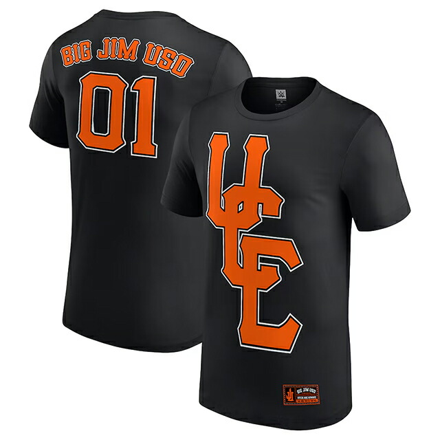 ジミー ウーソモデル 外国で取寄 WWE AUTHENTIC プルオーバー BIG JIM T-SHIRT BLACK JIMMY USO 置き目 平手打ち落ちこむ RAW SMACKDOWN プロフェッショナルレスリング かぶり笠 メンズ レディース 男女兼用 TEE