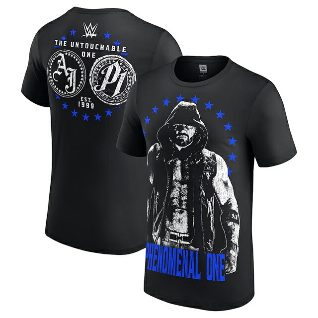 AJ スタイルズモデル 外国で取寄 WWE AUTHENTIC プルオーバー UNTOUCHABLE T-SHIRT BLACK AJ STYLES 置き目 平手打ち落ちこむ RAW SMACKDOWN プロフェッショナルレスリング かぶり笠 メンズ レディース 男女兼用 TEE 紅茶プルオーバー 黒いこと