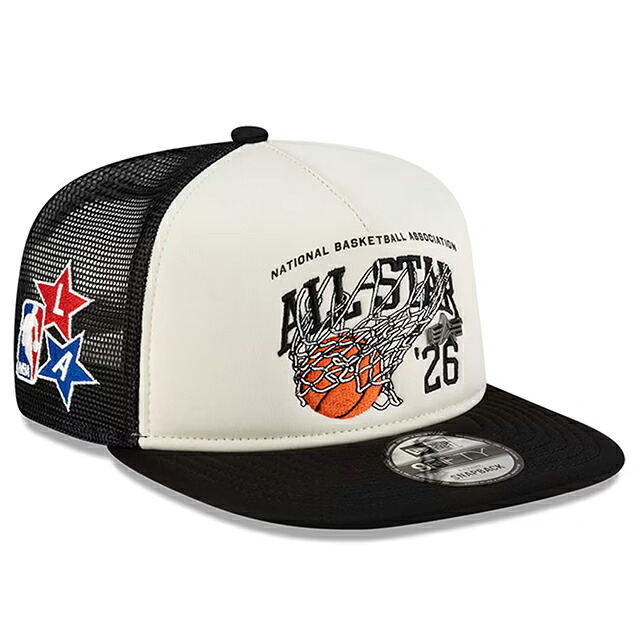 海外取寄 ニューエラ キャップ 9FIFTY × ALPHA INDUSTRIES × 2026 NBA ALL-STAR GAME SNAPBACK TRUCKER CAP WHITE-BLACK|Amazingstore