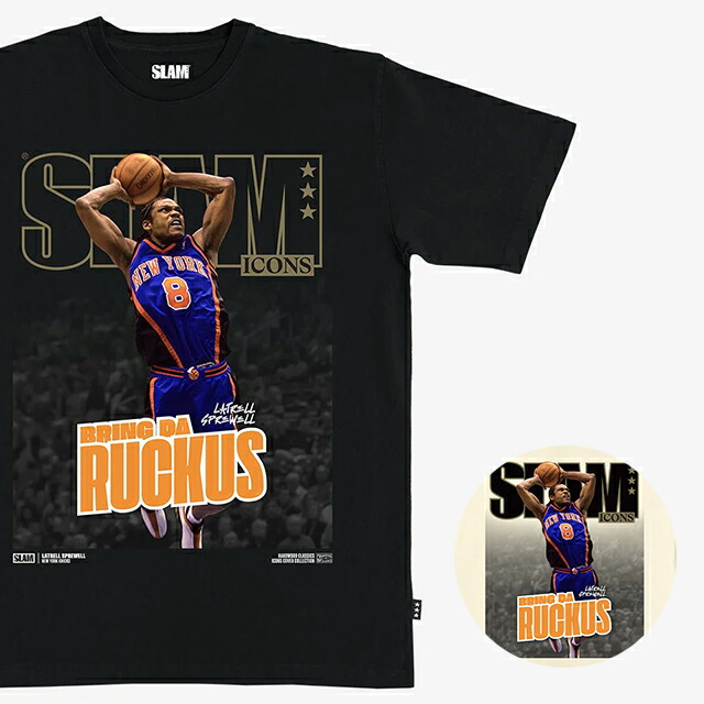 ラトレル スプリーウェルモデル ゲットー ニューヨーク州 ニックス ティーシャツ 外国で取寄 SLAM HARDWOOD CLASSIC COVER T-SHIRT NEW YORK KNICKS LATRELL SPREWELL