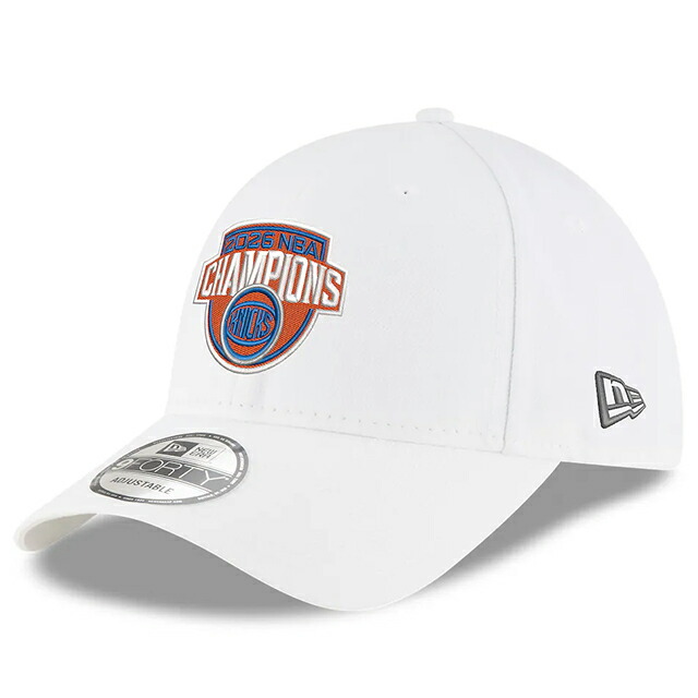 53年振りNBAファイナル優勝 ニューエラ キャップ 9FORTY ニューヨーク ニックス 2026 NBA FINALS CHAMPIONS ADJUSTABLE CAP WHITE NEW YORK KNICKS 帽子 メンズ レディース 男女兼用 ユニセックス バスケットボール ホワイト 940 /WHT 26_7RE_0714｜Amazingstore