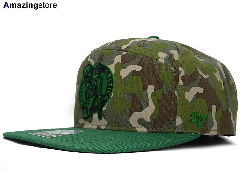 47BRAND BOSTON CELTICS CHENY CAMPER SNAPBACK/WOODLAND CAMO-GRN フォーティーセブンブランド ボストン セルティックス スナップバック [帽子 ヘッドギア  大きい サイズ メンズ レディース  47キャップ