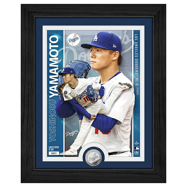 山本由伸 直筆サインフォト ドジャース 山本由伸直筆サイン入りドジャース ピッチングフォト特製フレーム