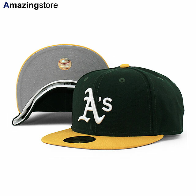 ニューエラ キャップ 59FIFTY オークランド アスレチックス MLB OLD AUTHENTIC COLOR 1999-2006 HOME FITTED CAP GREEN GOLD NEW ERA OAKLAND ATHLETICS 帽子 メンズ レディース 男女兼用 グリーン オールドオーセンティック 25_12RE_1212