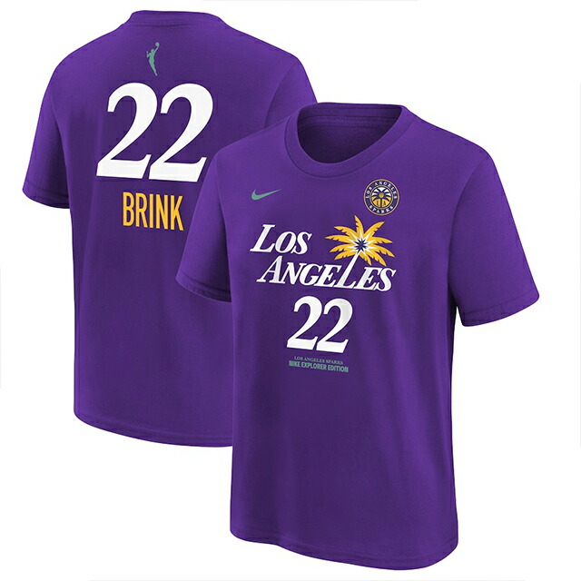 海外取寄 キャメロン・ブリンクモデル ナイキ バスケ ロサンゼルス スパークス WNBA DRAFT NAME&NUMBER T-SHIRT PURPLE LOS ANGELES SPARKS CAMERON BRINK