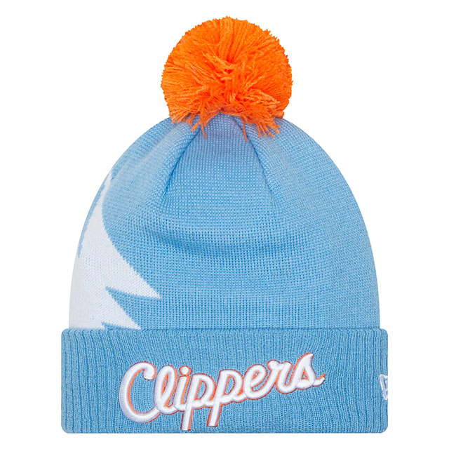 ニューエラ ニット ビーニー ロサンゼルス クリッパーズ 【NBA 2021-22 CITY EDITION POM KNIT BEANIE CAP/SKY BLUE】 NEW ERA LOS ANGELES CLIPPERS スカイブルー [21_11_4 21_11_5 帽子]