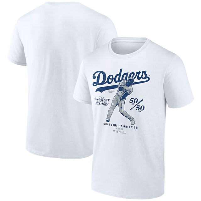大谷翔平 シーズン50本塁打50盗塁達成記念モデル 海外取寄 Tシャツ 6 FOR 6 T-SHIRT WHITE ロサンゼルス ドジャース FANATICS BRAND LOS ANGELES DODGERS｜Amazingstore