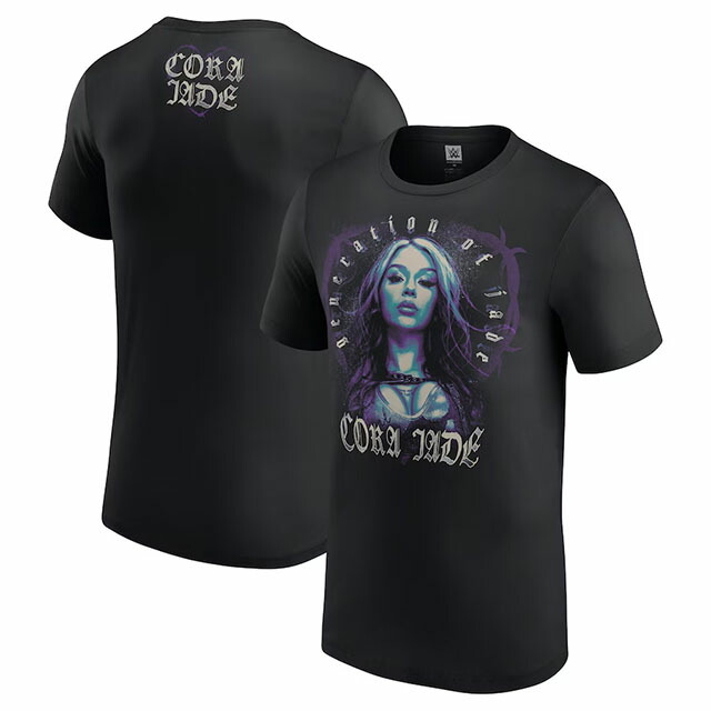 外国で取寄 コーラ ジェイドモデル WWE AUTHENTIC プルオーバー GENERATION OF JADE T-SHIRT BLACK CORA JADE エレイナ 黒いこと uk202659416