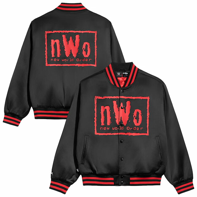 外国で取寄 WWE 上衣 nWo WOLFPAC QUILTED SATIN FULL-SNAP JACKET BLACK CHALK LINE 黒いこと 車輪止め伝達ルート 置き目 平手打ち落ち込む RAW SMACKDOWN プロフェッショナルレスリング メンズ レディース レッスルマニア