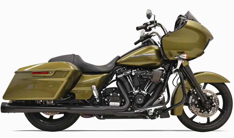Bassani DNTパフォーマンススリップオンマフラー メガフォンスタイル クローム/ブラックエンド 1995～16年ツーリング、2009～20年トライク