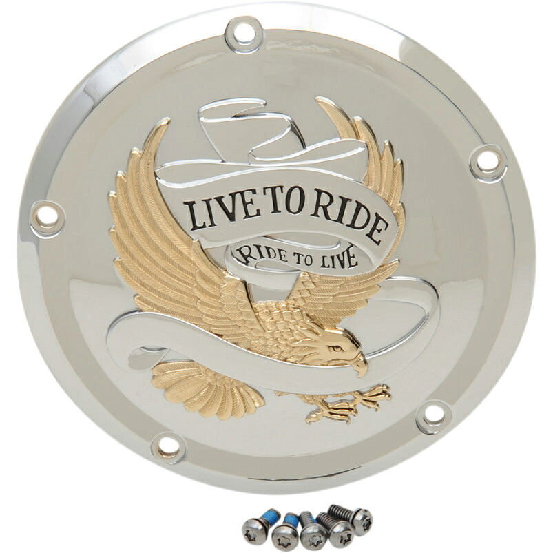 LIVE TO RIDE ダービーカバー ゴールド 2016年以降ツーリング トライク 2015年以降FLHTCUL、FLHTKL｜アンバーピース